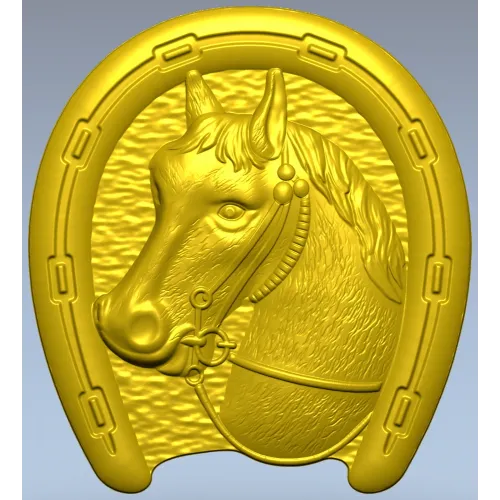 Horseshoe Horse Head STL 3D Model for CNC