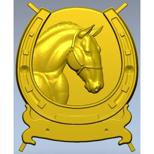 Horseshoe Horse Head Relief STL