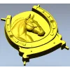 Horseshoe Horse Head Relief STL