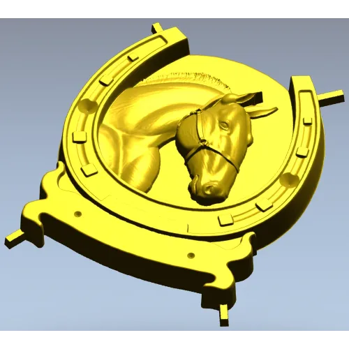 Horseshoe Horse Head Relief STL