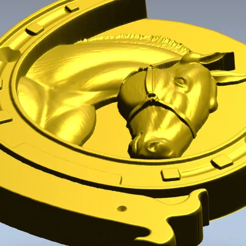 Horseshoe Horse Head Relief STL