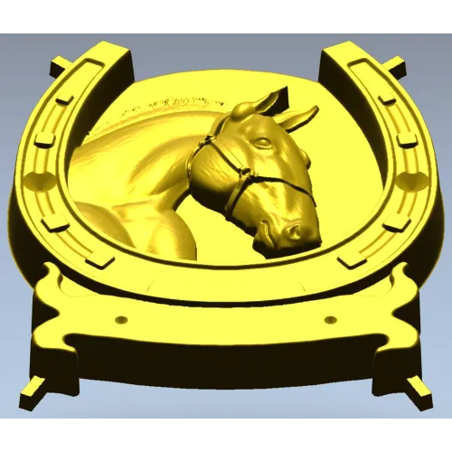 Horseshoe Horse Head Relief STL