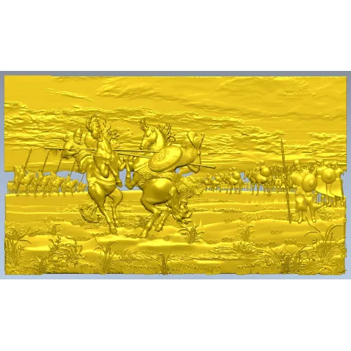 Поединок Пересвета и Челубея - барельеф (STL)