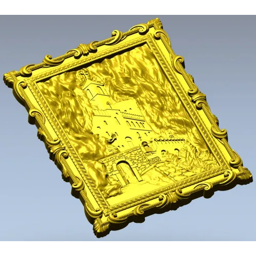 Декоративное панно "Крепостная башня" - 3D модель STL для ЧПУ