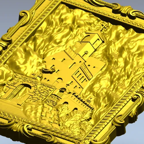 Декоративное панно "Крепостная башня" - 3D модель STL для ЧПУ