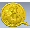 Медальон пожарного в рельефе (STL)