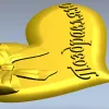 Heart-shaped bow bas-relief STL for CNC carving