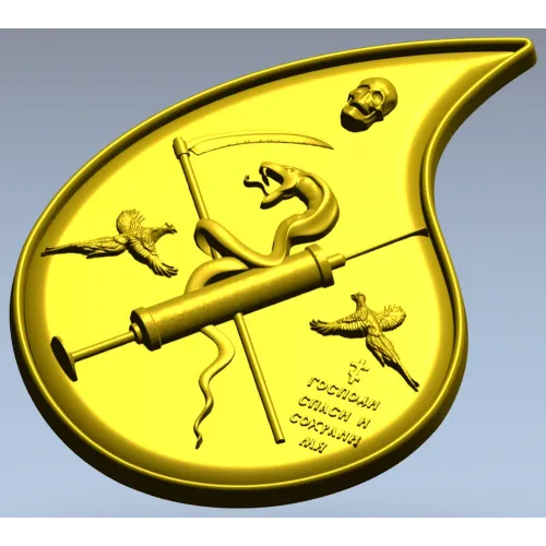 Final Drop teardrop medallion - STL 3D model for CNC