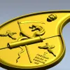 Final Drop teardrop medallion - STL 3D model for CNC