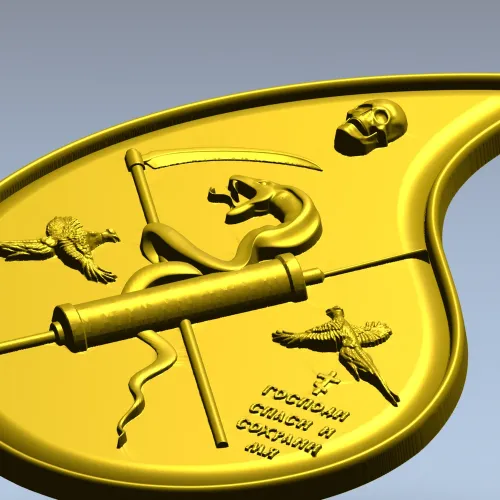 Final Drop teardrop medallion - STL 3D model for CNC