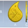 Final Drop teardrop medallion - STL 3D model for CNC