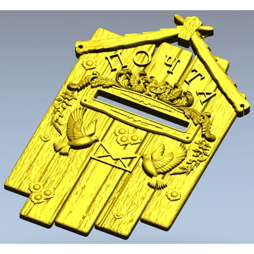 Dove Mail Plaque - detailed STL 3D model for CNC
