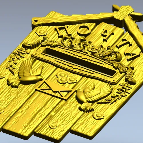Dove Mail Plaque - detailed STL 3D model for CNC