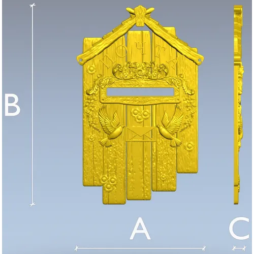 Dove Mail Plaque - detailed STL 3D model for CNC