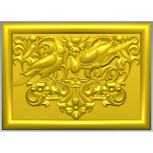 Songbird Arabesque Relief - STL model for CNC milling