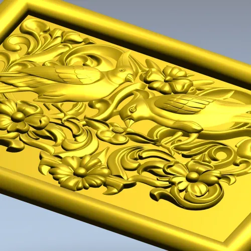 Songbird Arabesque Relief - STL model for CNC milling