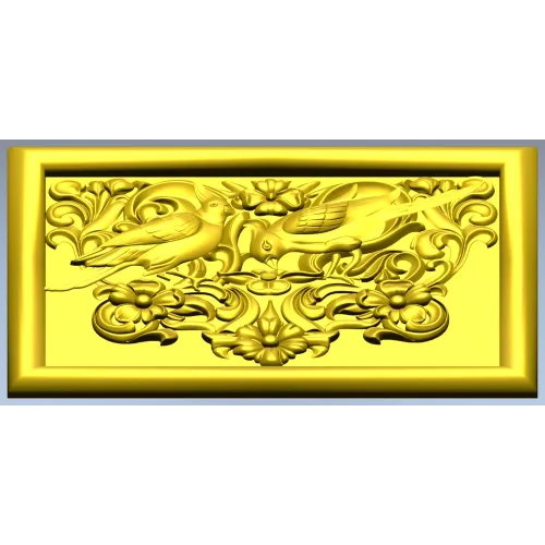 Songbird Arabesque Relief - STL model for CNC milling