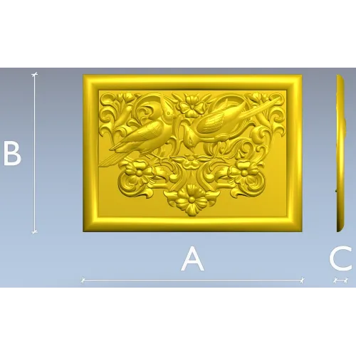 Songbird Arabesque Relief - STL model for CNC milling