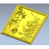 Павлин и пионы - 3D модель STL для ЧПУ (панель)