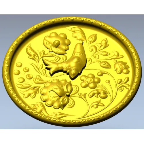 Songbird Floral Medallion - STL 3D model for CNC
