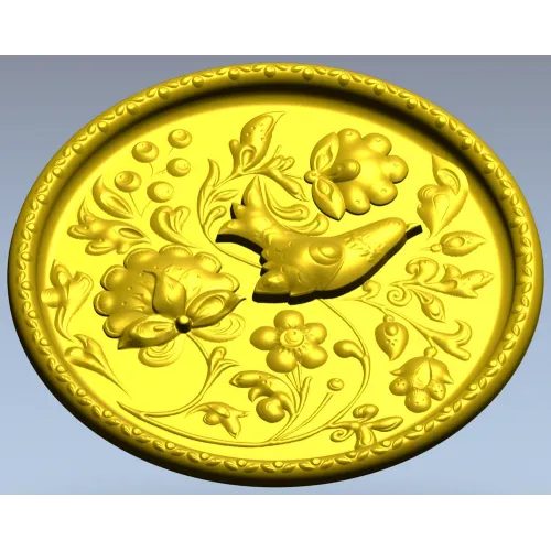 Songbird Floral Medallion - STL 3D model for CNC