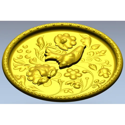 Songbird Floral Medallion - STL 3D model for CNC