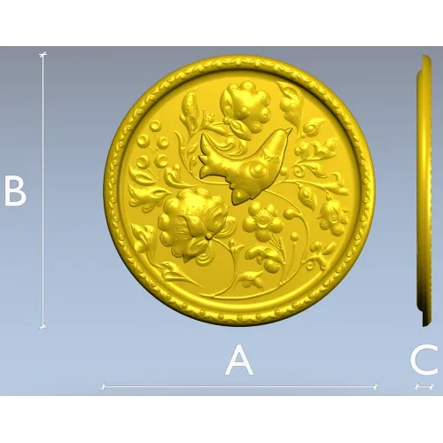 Songbird Floral Medallion - STL 3D model for CNC