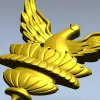 Птица в лотосе - 3D модель STL для ЧПУ