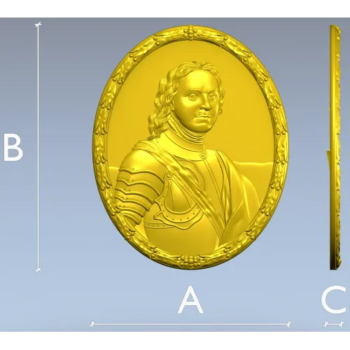 Peter I Oval Medallion - STL Relief for CNC