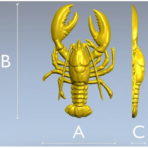 3D модель рака в формате STL для ЧПУ - барельеф