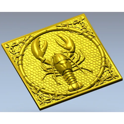 Панно "Рак в рамке" - 3D модель STL для ЧПУ