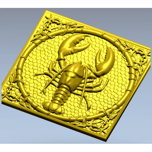 Панно "Рак в рамке" - 3D модель STL для ЧПУ