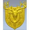 Stag Head Shield STL - High Relief CNC Model