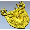 Stag Head Shield STL - High Relief CNC Model