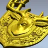 Stag Head Shield STL - High Relief CNC Model