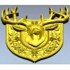 Stag Head Shield STL - High Relief CNC Model