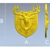Stag Head Shield STL - High Relief CNC Model