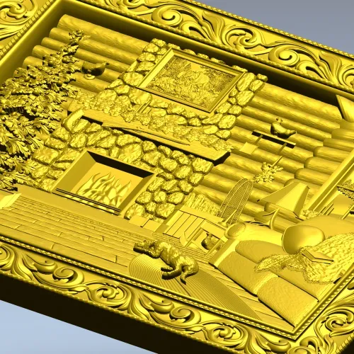 Рождественский камин - 3D модель STL для ЧПУ