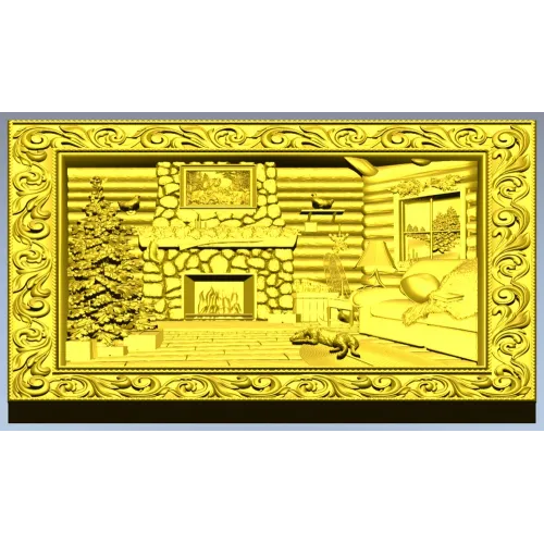 Рождественский камин - 3D модель STL для ЧПУ