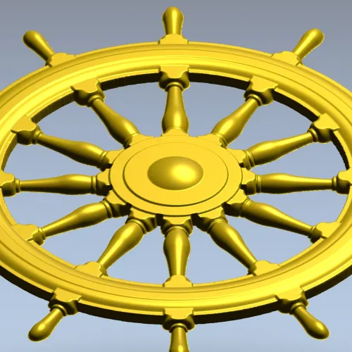 Ship's Wheel Helm - STL 3D Model for CNC Router