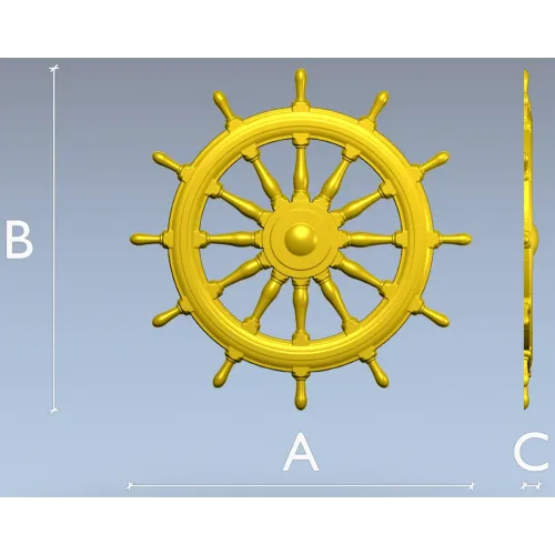 Ship's Wheel Helm - STL 3D Model for CNC Router