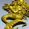 Русалка - рельефная 3D модель в формате STL для ЧПУ