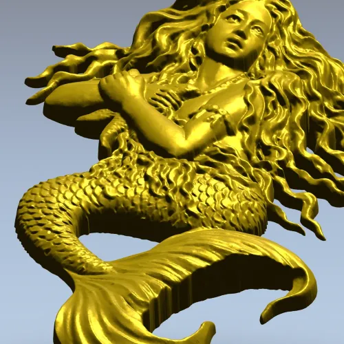 Русалка - рельефная 3D модель в формате STL для ЧПУ