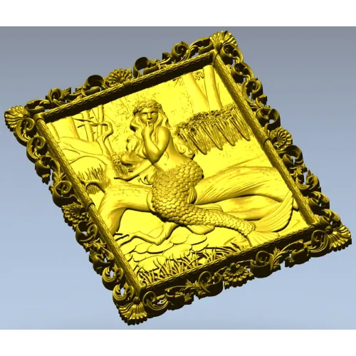 Sea Song Mermaid Relief - 3D STL Panel for CNC Milling
