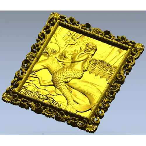Sea Song Mermaid Relief - 3D STL Panel for CNC Milling