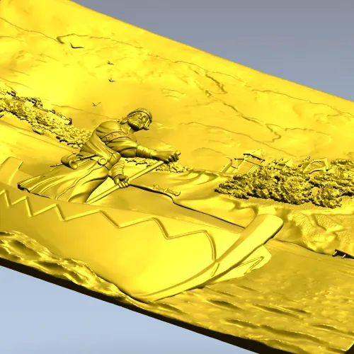 Борис Ольшанский на ладье - рельефная 3D модель STL для ЧПУ