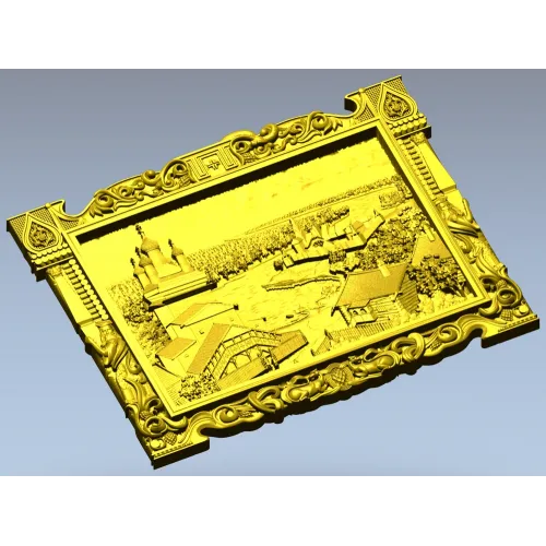 Rus' Riverview Carved Panel - detailed STL 3D model for CNC