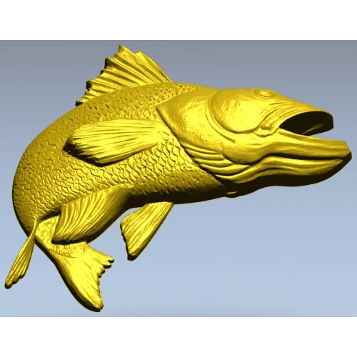 3D модель рыбы - Судак в прыжке (STL для ЧПУ)