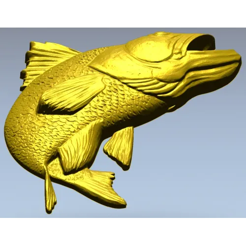 3D модель рыбы - Судак в прыжке (STL для ЧПУ)