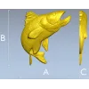 3D модель рыбы - Судак в прыжке (STL для ЧПУ)